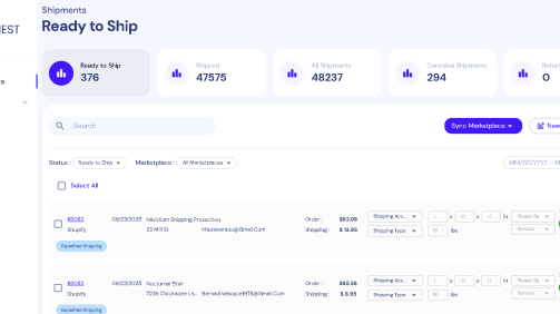 shipnest dashboard